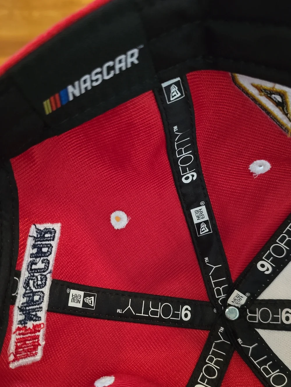 NASCAR Red and Navy 9FORTY Cap Interior Detail
